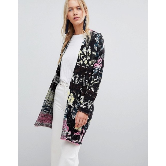 Free People Think Twice Multi Stripe Cardigan M - Picture 5 of 9